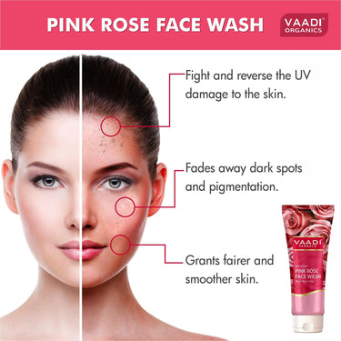 Vaadi Herbals Insta Glow Pink Rose Face wash with Aloe vera extract